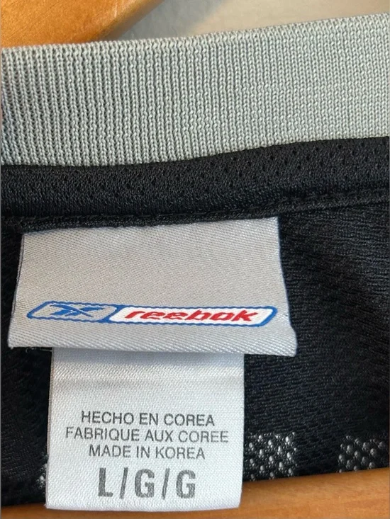 Vintage Reebok NBA San Antonio Spurs Tim Duncan #21 Jersey Sz L Nylon Black EUC - Picture 7 of 9